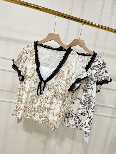 V-neck Short Sleeves Summer Casual Tops